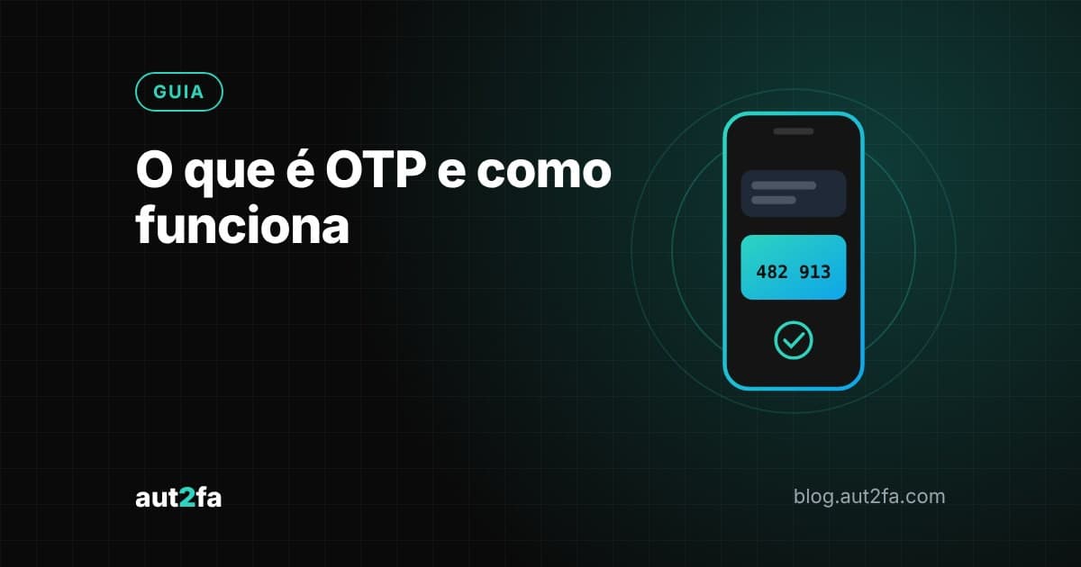 Ilustração de um celular recebendo um código de verificação OTP de 6 dígitos