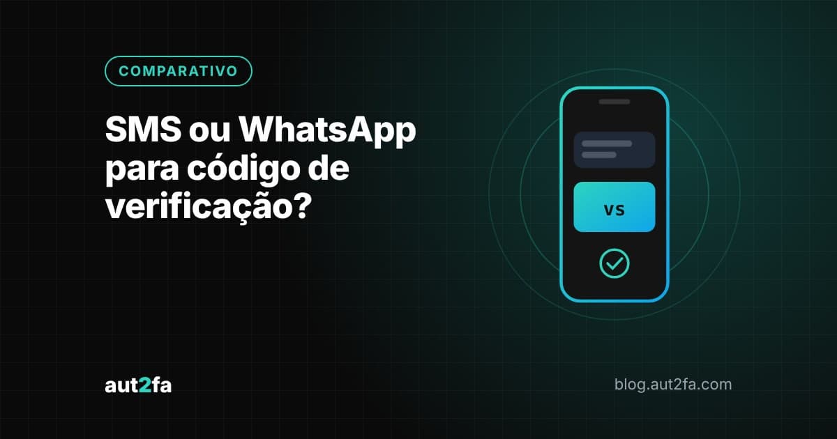Comparação lado a lado entre um SMS e uma mensagem de WhatsApp com código de verificação
