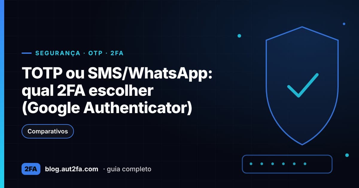 Capa do artigo TOTP ou SMS/WhatsApp: qual 2FA escolher (Google Authenticator)